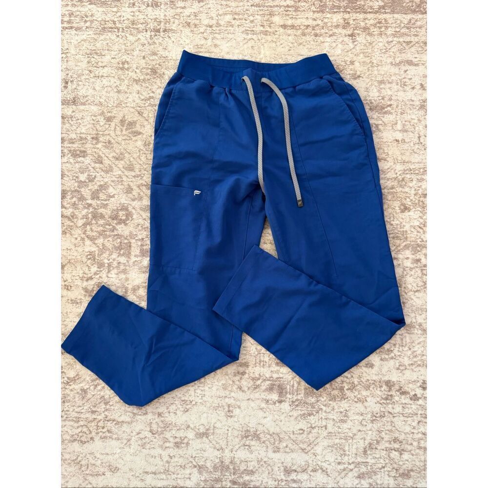 Fabletics Women's High Rise Ion Drawstring Straight Leg Scrub Pants Navy Medium